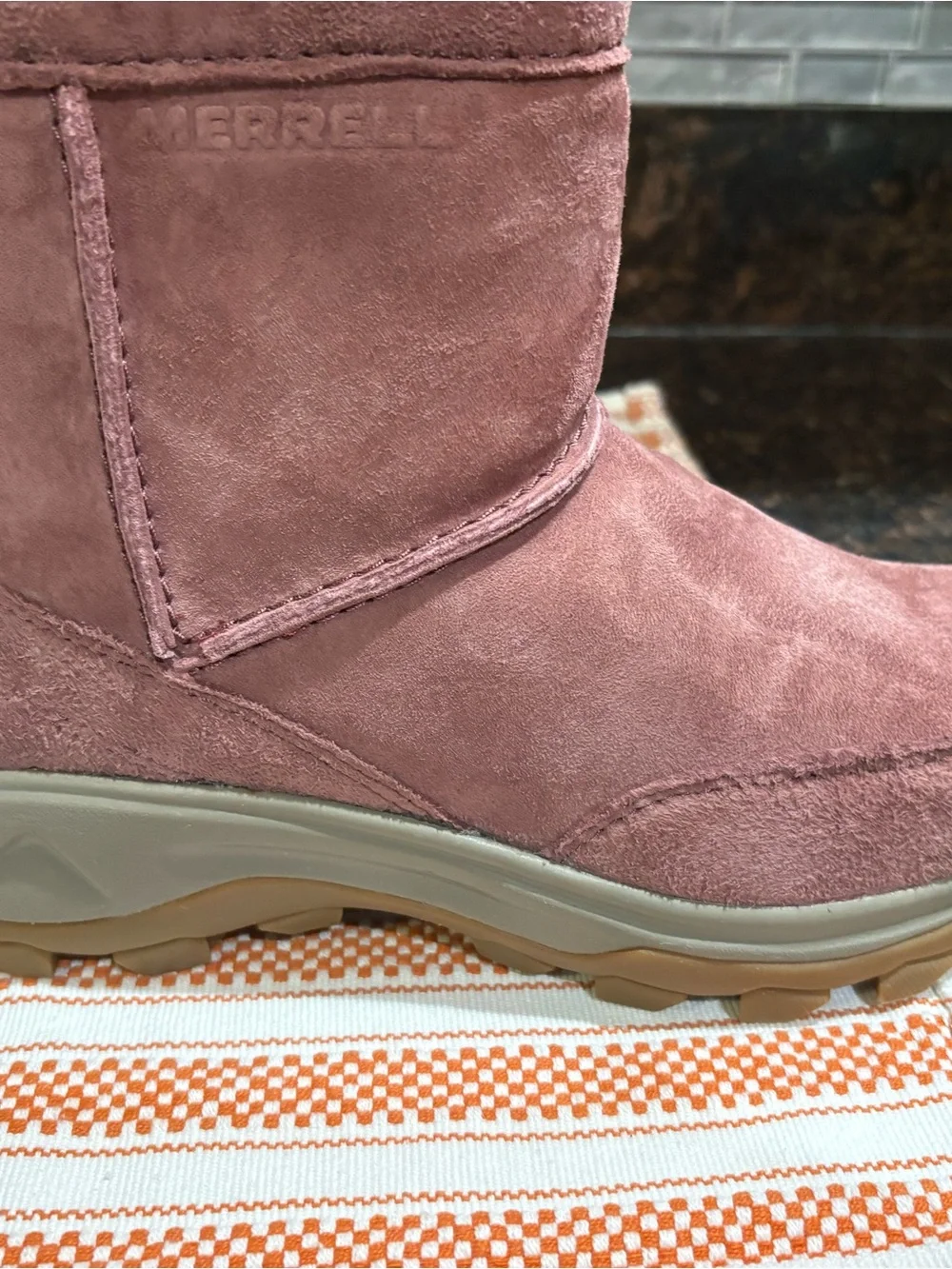 NWOT- Merrell Dusty Rose Suede Ankle Winter Boots